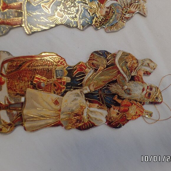 Vintage 1986 Merrimack? Ornaments 2 sided Hong Kong Outlined in Gold Old World - Picture 6 of 16